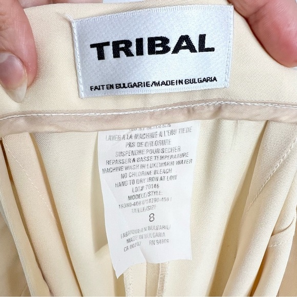 Vintage minimalist cream straight leg high rise tailored trousers - Picture 10 of 10